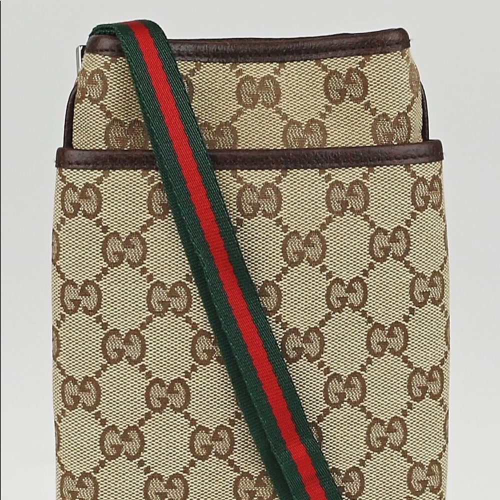 GUCCI Monogram Mini Messenger Crossbody Bag